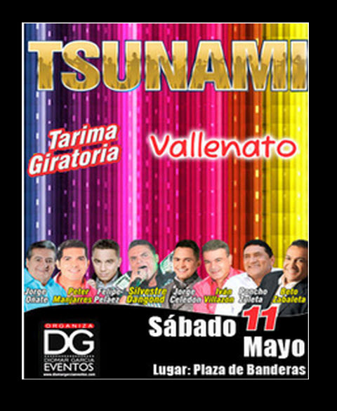 Nomina de Artistas Tsunami Vallenato en Cúcuta  2013