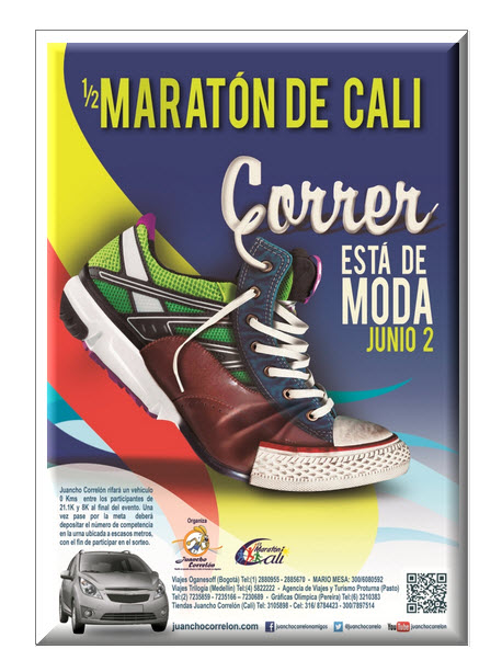 Afiche Oficial Media Maratón en Cali 2013