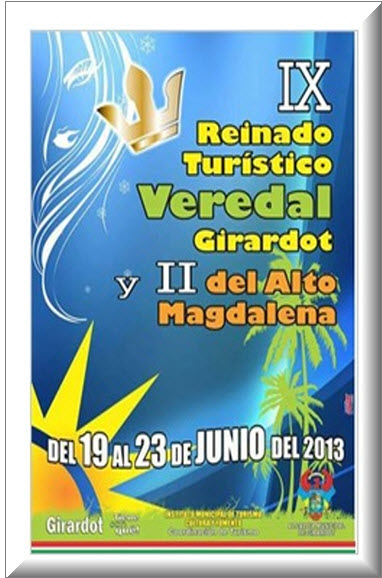 Afiche oficial Reinado Turístico en Girardot, en Cundinamarca 2013