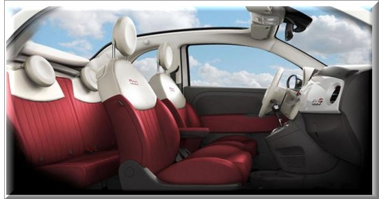 Fiat 500 Cabrio 2013, diseño interior