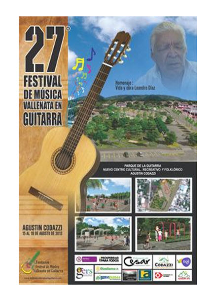 Afiche promocional Festival de Música Vallenata en Guitarra 2013