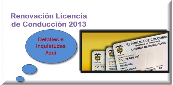 Renovación Licencia de Conducción 2013