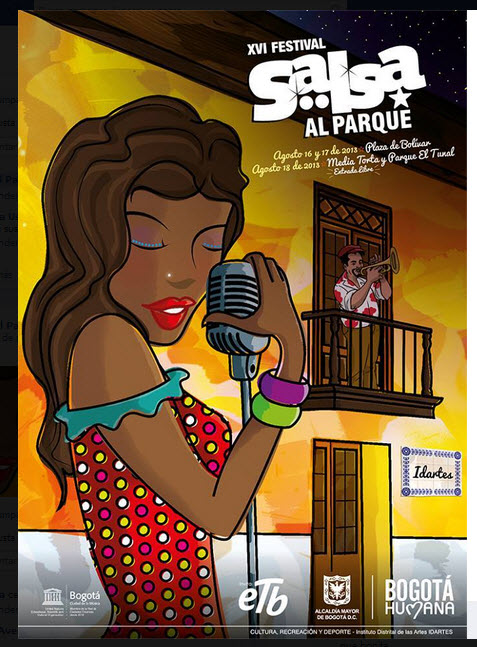 Afiche oficial Festival Salsa al Parque 2013 en Bogotá