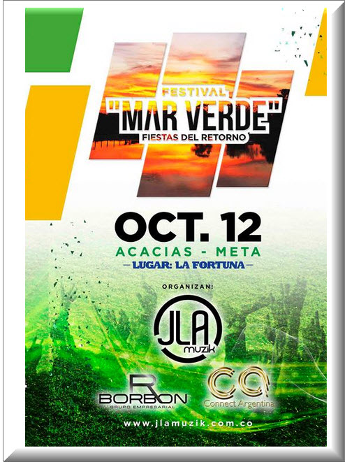 Afiche oficial Festival Verde en Acacias, Meta 2013