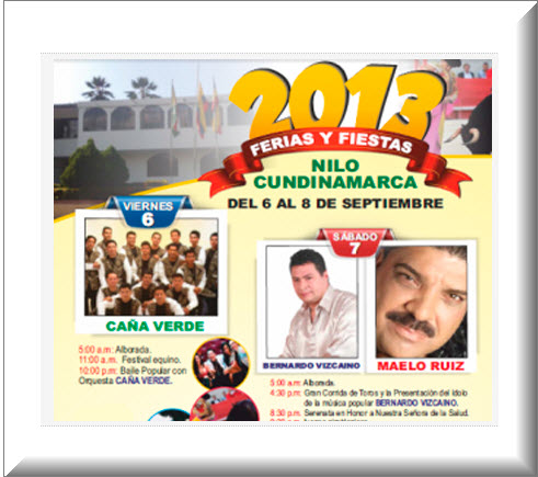 Ferias y Fiestas 2013  en el Nilo, Cundinamarca
