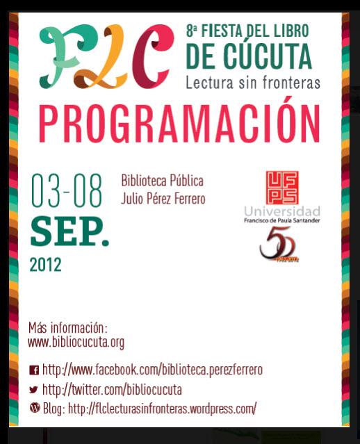 Programación oficial de la Fiesta del Libro de Cúcuta 2013