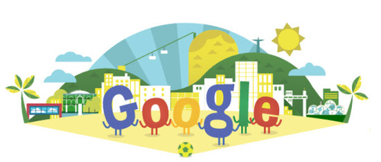 Doodle dedicado a la copa mundial de futbol de brasil 2014