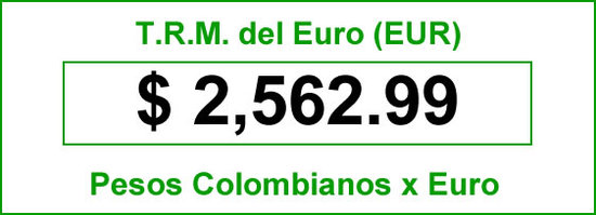TRM euro para hoy viernes 2014-06-27