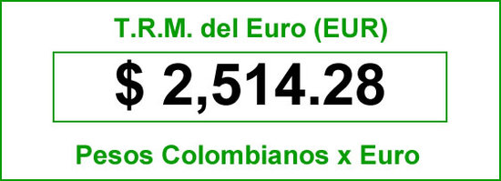 TRM del Euro hoy martes 2014-07-08