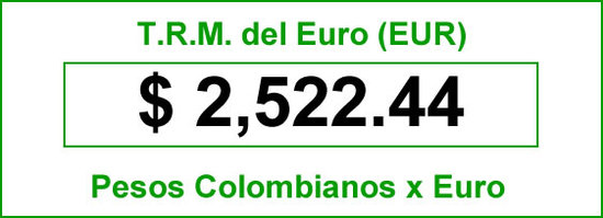 TRM del Euro para hoy sábado 16 de agosto de 2014