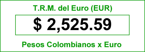 t.r.m. del Euro en colombia para el domingo 21 de septiembre de 2014
