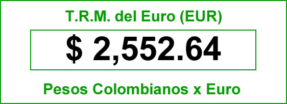 t.r.m. del Euro en colombia para el viernes 19 de septiembre de 2014
