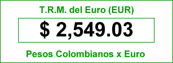 t.r.m. del Euro en colombia para el domingo 5 de octubre de 2014
