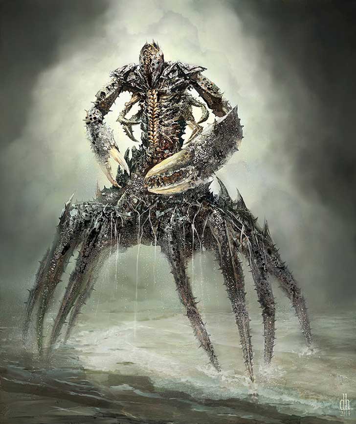 fantásticos monstruos del zodiaco digital art damon hellandbrand acuario Cancer