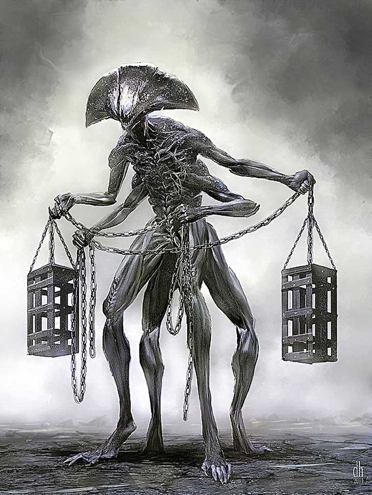 fantásticos monstruos del zodiaco digital art damon hellandbrand Libra