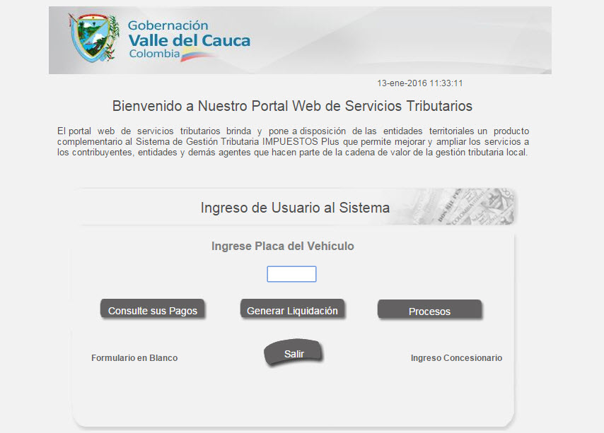 Herramienta para liquidar el impuesto de vehiculo 2016 en Cali Valle