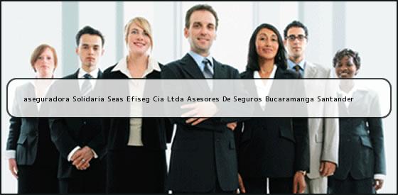 <b>aseguradora Solidaria Seas Efiseg Cia Ltda Asesores De Seguros Bucaramanga Santander</b>