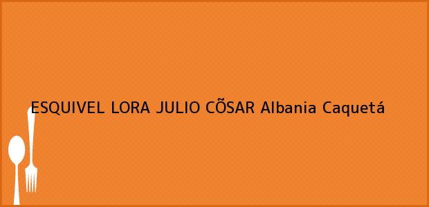 Teléfono, Dirección y otros datos de contacto para ESQUIVEL LORA JULIO CÕSAR, Albania, Caquetá, Colombia