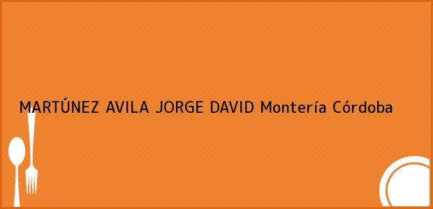 Teléfono, Dirección y otros datos de contacto para MARTÚNEZ AVILA JORGE DAVID, Montería, Córdoba, Colombia