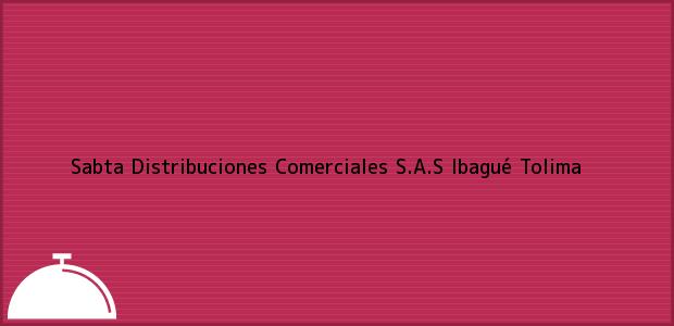 ver datos de contacto para sabta distribuciones comerciales s.a.s, ibagué, tolima, colombia Teléfono, Dirección y otros datos de contacto para Sabta Distribuciones Comerciales S.A.S, Ibagué, Tolima, Colombia