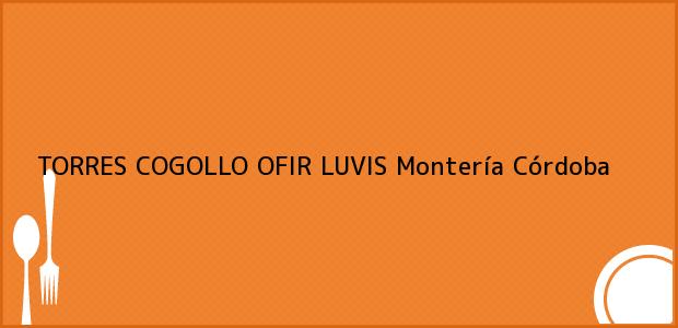 Teléfono, Dirección y otros datos de contacto para TORRES COGOLLO OFIR LUVIS, Montería, Córdoba, Colombia