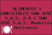 Ver alimentos y comestibles san jose sas a c san jose sas medellin antioquia ALIMENTOS Y COMESTIBLES SAN JOSÉ S.A.S. A & C SAN JOSÉ S.A.S. Medellín Antioquia