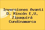 Inversiones Avanti D. Rincón E.U. Zipaquirá Cundinamarca