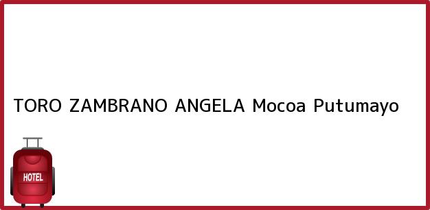 Teléfono, Dirección y otros datos de contacto para TORO ZAMBRANO ANGELA, Mocoa, Putumayo, Colombia