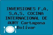 INVERSIONES F.A. S.A.S. COCINA INTERNACIONAL DE AURY Cartagena Bolívar