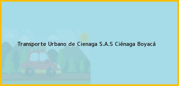 Teléfono, Dirección y otros datos de contacto para Transporte Urbano de Cienaga S.A.S, Ciénaga, Boyacá, Colombia