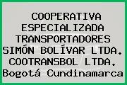 COOPERATIVA ESPECIALIZADA TRANSPORTADORES SIMÓN BOLÍVAR LTDA. COOTRANSBOL LTDA. Bogotá Cundinamarca