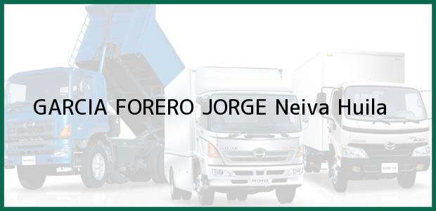 Teléfono, Dirección y otros datos de contacto para GARCIA FORERO JORGE, Neiva, Huila, Colombia