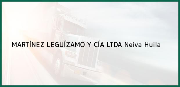 Teléfono, Dirección y otros datos de contacto para MARTÍNEZ LEGUÍZAMO Y CÍA LTDA, Neiva, Huila, Colombia