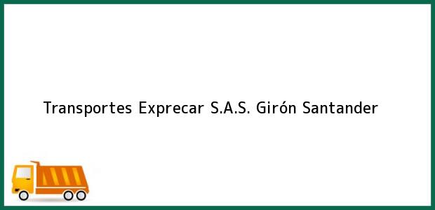 Teléfono, Dirección y otros datos de contacto para Transportes Exprecar S.A.S., Girón, Santander, Colombia