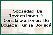 Sociedad De Inversiones Y Construcciones De Boyaca Tunja Boyacá