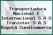 Transportadora Nacional E Internacional S A S Traninter S A S Bogotá Cundinamarca