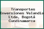 Transportes Inversiones Velandia Ltda. Bogotá Cundinamarca