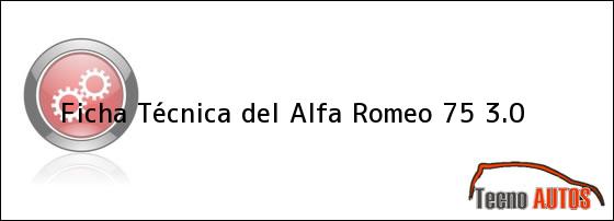 Ficha Técnica del <i>Alfa Romeo 75 3.0</i>