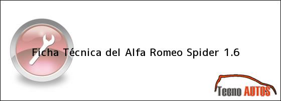 Ficha Técnica del Alfa Romeo Spider 1.6