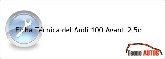 Ficha Técnica del <i>Audi 100 Avant 2.5d</i>
