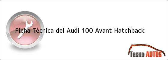 Ficha Técnica del <i>Audi 100 Avant Hatchback</i>