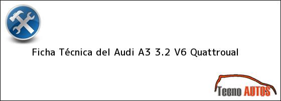 Ficha Técnica del <i>Audi A3 3.2 V6 Quattroual</i>