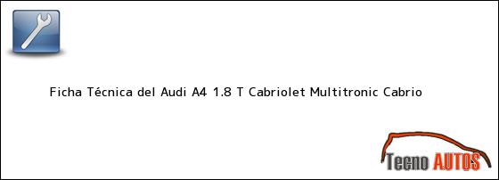 Ficha Técnica del <i>Audi A4 1.8 T Cabriolet Multitronic Cabrio</i>