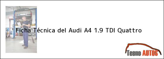 Ficha Técnica del <i>Audi A4 1.9 TDI Quattro</i>