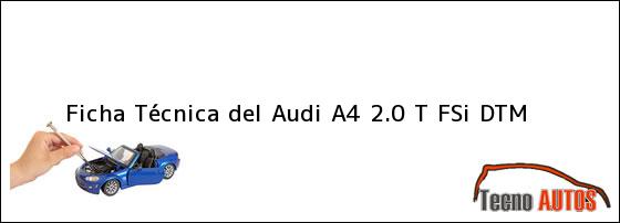 Ficha Técnica del <i>Audi A4 2.0 T FSi DTM</i>