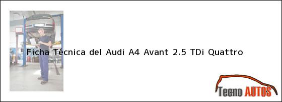 Ficha Técnica del Audi A4 Avant 2.5 TDi Quattro