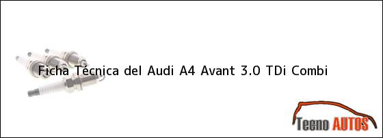 Ficha Técnica del Audi A4 Avant 3.0 TDi Combi
