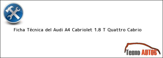 Ficha Técnica del <i>Audi A4 Cabriolet 1.8 T Quattro Cabrio</i>