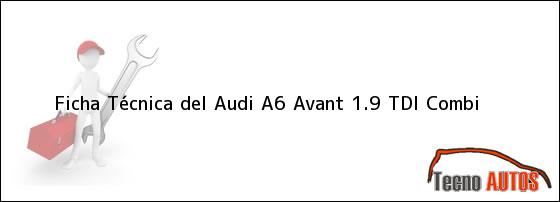 Ficha Técnica del <i>Audi A6 Avant 1.9 TDI Combi</i>