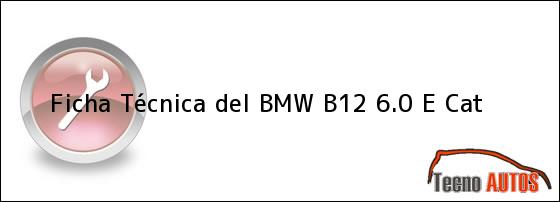 Ficha Técnica del <i>BMW B12 6.0 E Cat</i>